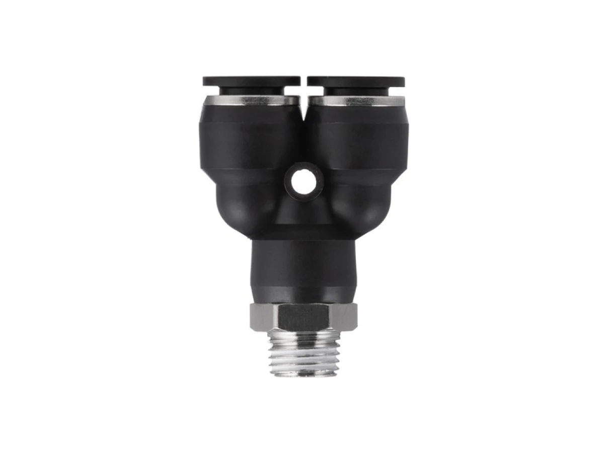 З'єднання цангове Y-подібне для поліуретанових та ін. шлангів 10*10 мм, 1/4" зовн. різьба INTERTOOL PT-2378 