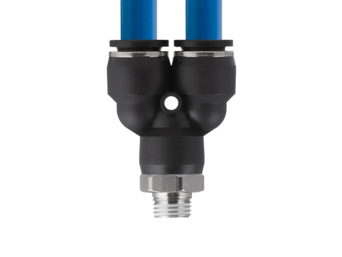 З'єднання цангове Y-подібне для поліуретанових та ін. шлангів 12*12мм, 1/4" зовн. різьба INTERTOOL PT-2379 