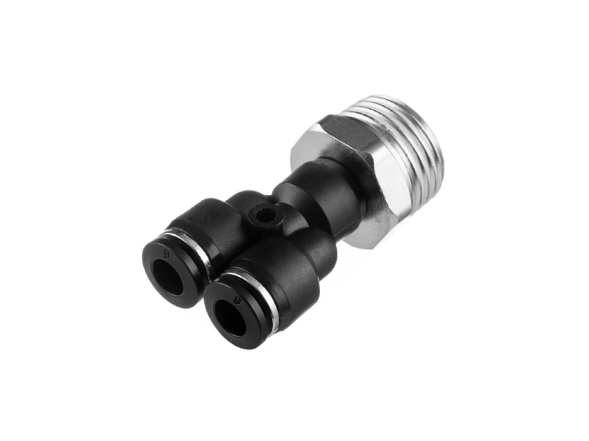 З'єднання цангове Y-подібне для поліуретанових та ін. шлангів 6*6 мм, 1/2" зовн. різьба INTERTOOL PT-2386 