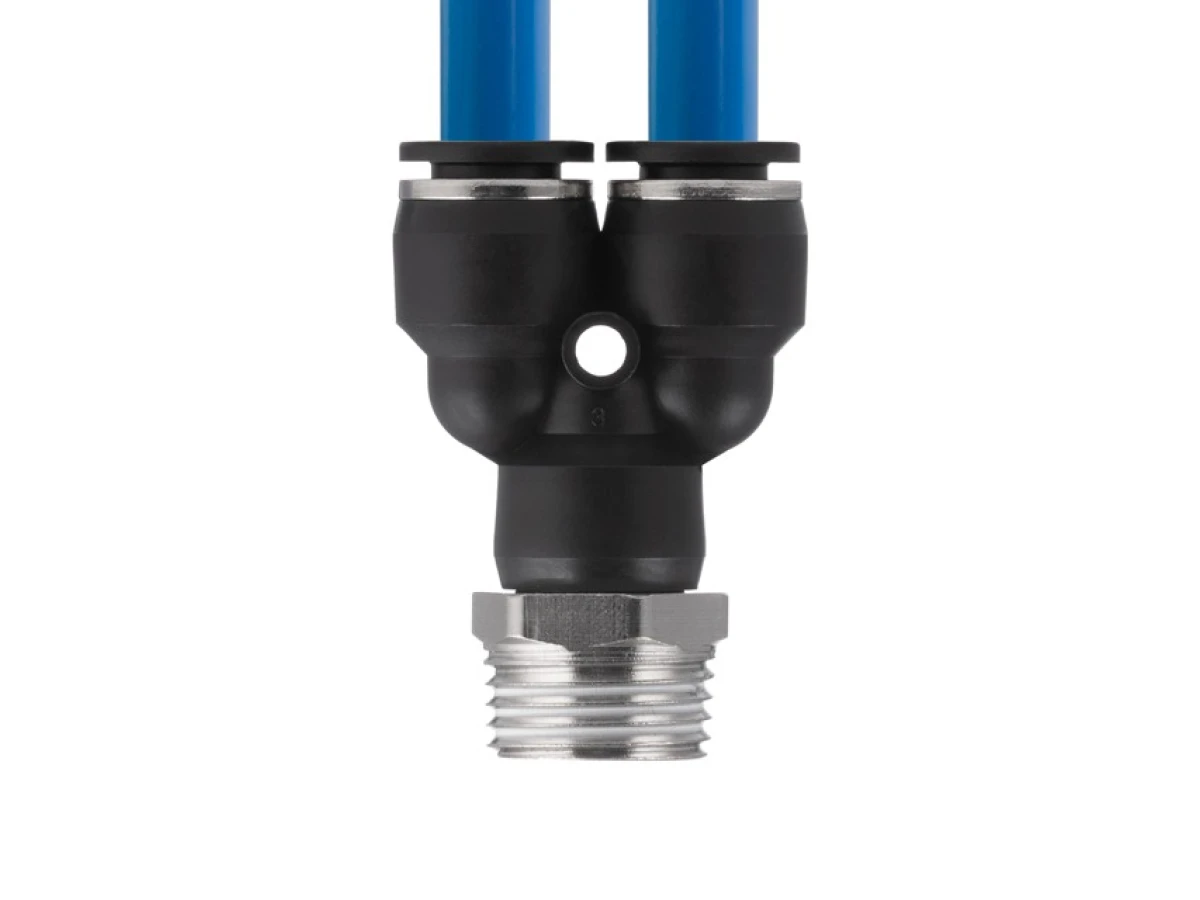 З'єднання цангове Y-подібне для поліуретанових та ін. шлангів 10*10 мм, 1/2" зовн. різьба INTERTOOL PT-2388 