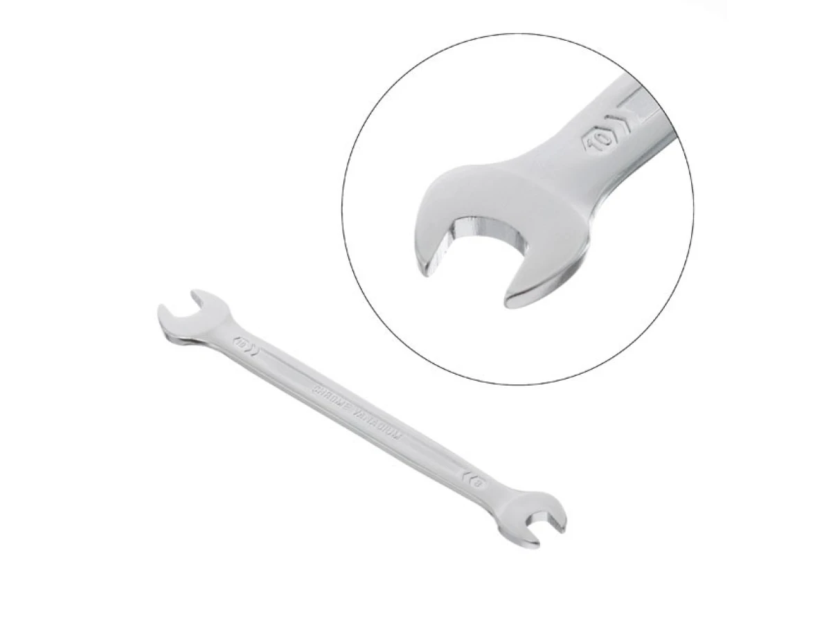 Ключ ріжковий 8х10 мм CrV, покриття сатин-хром, DIN3110 STORM INTERTOOL XT-1109 