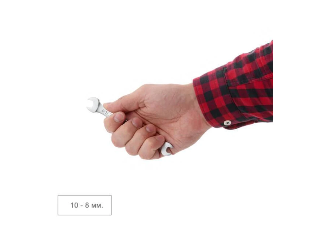 Ключ ріжковий 8х10 мм CrV, покриття сатин-хром, DIN3110 STORM INTERTOOL XT-1109 