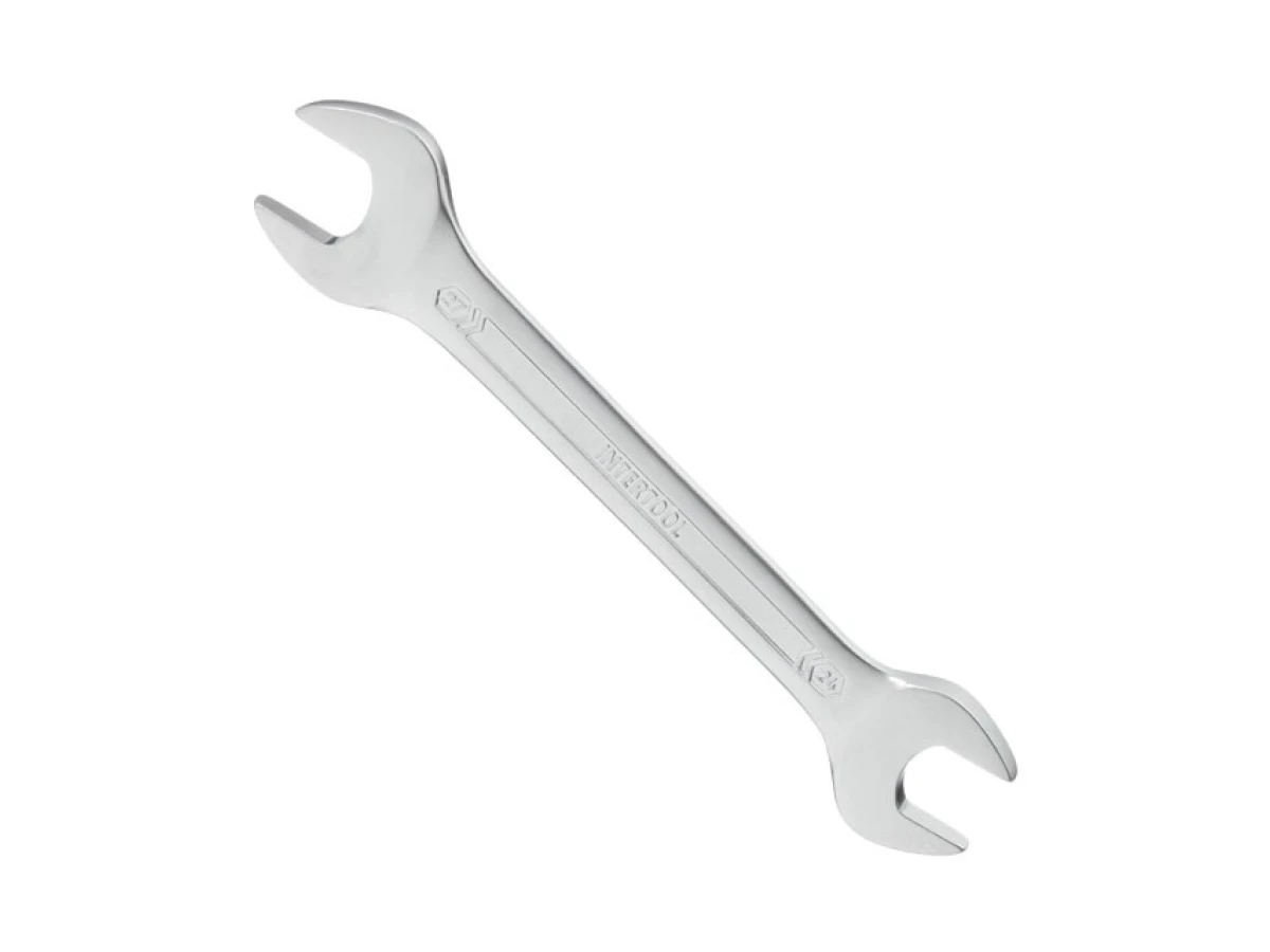 Ключ ріжковий 24х27 мм CrV, покриття сатин-хром, DIN3110 STORM INTERTOOL XT-1124 