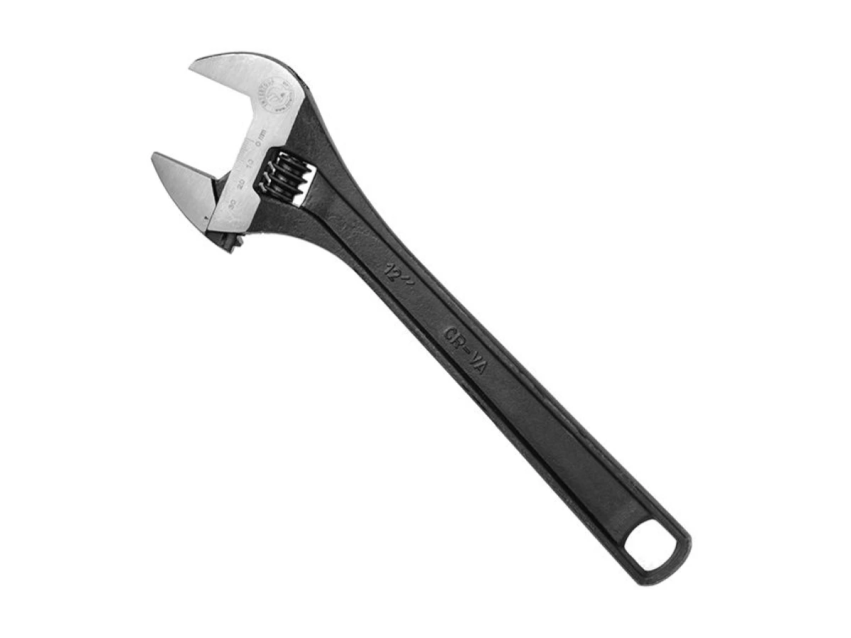 Ключ разводной, 300 мм, Cr-V, черный, фосфатированный INTERTOOL XT-0062 