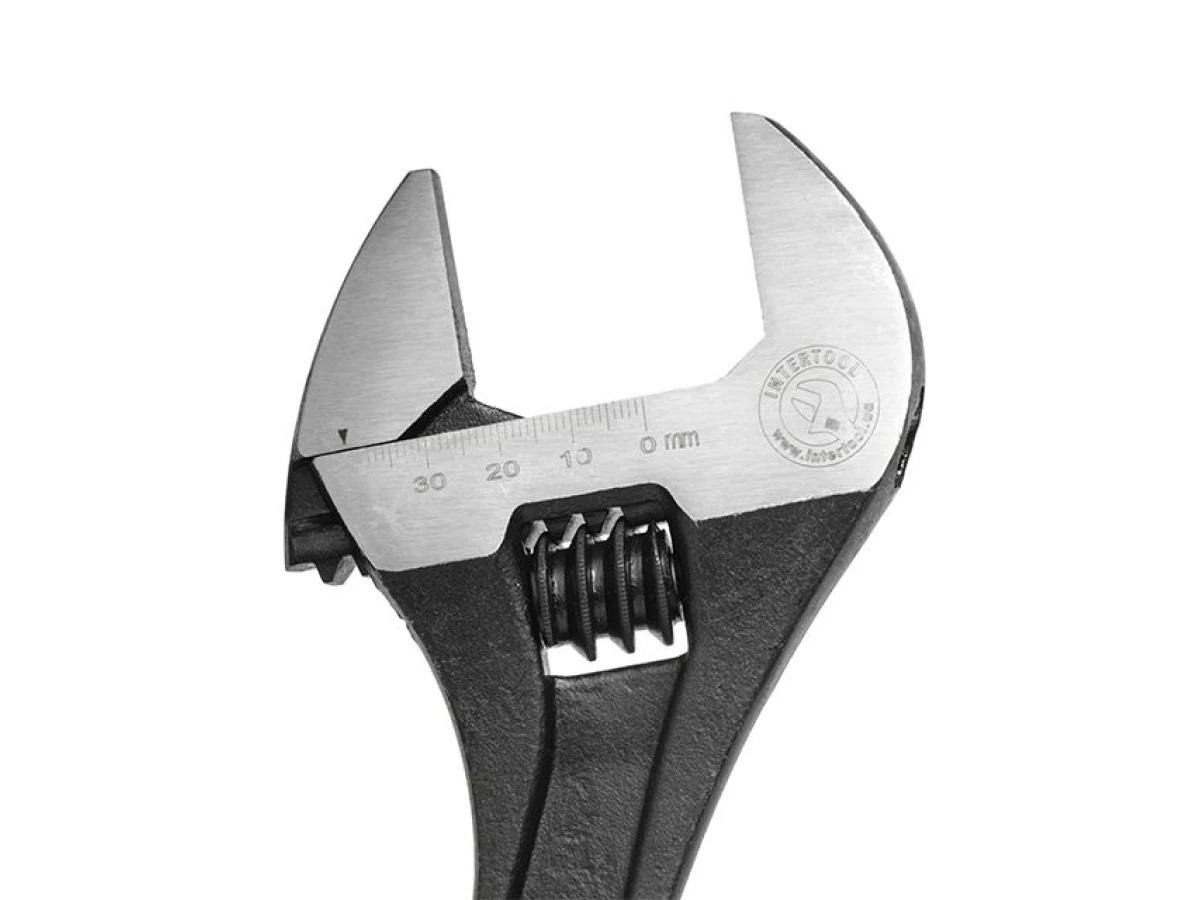 Ключ разводной, 300 мм, Cr-V, черный, фосфатированный INTERTOOL XT-0062 