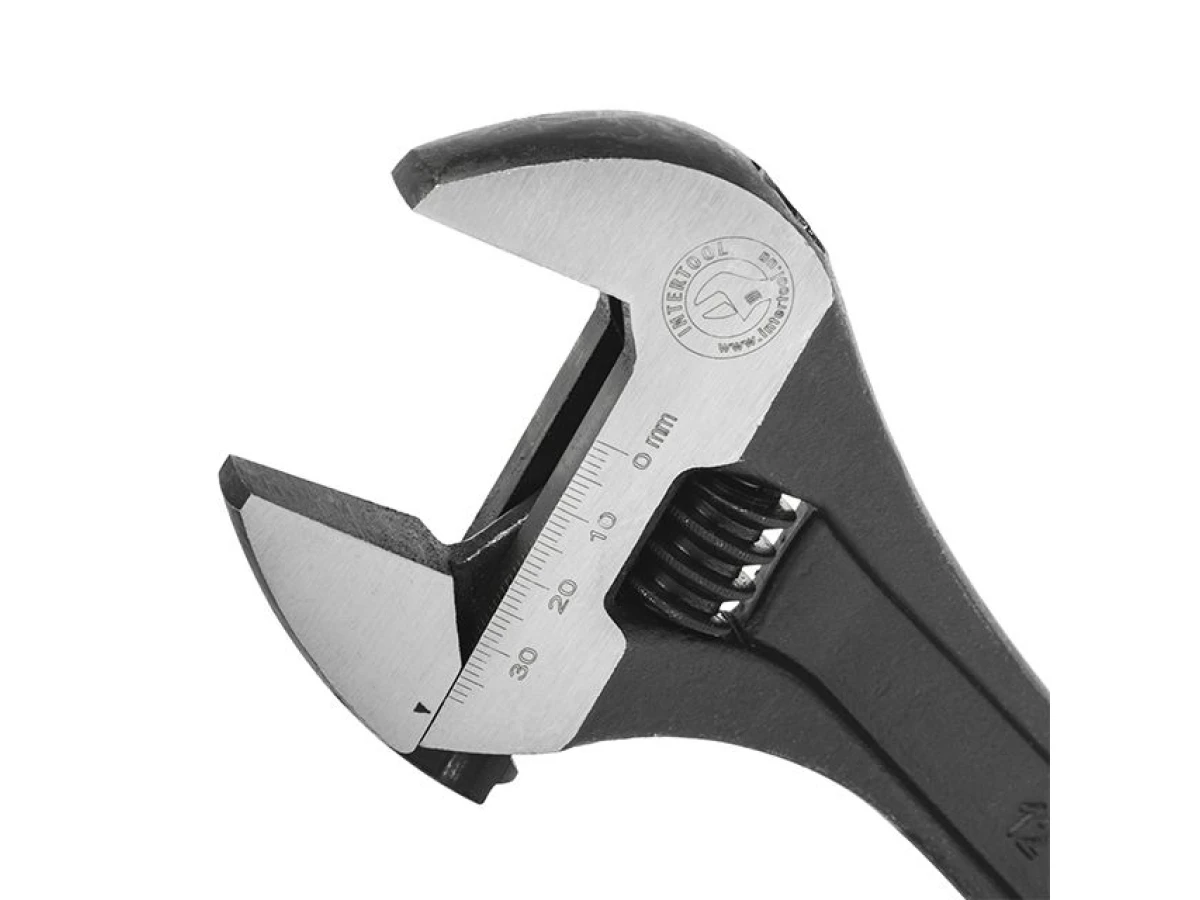 Ключ разводной, 300 мм, Cr-V, черный, фосфатированный INTERTOOL XT-0062 