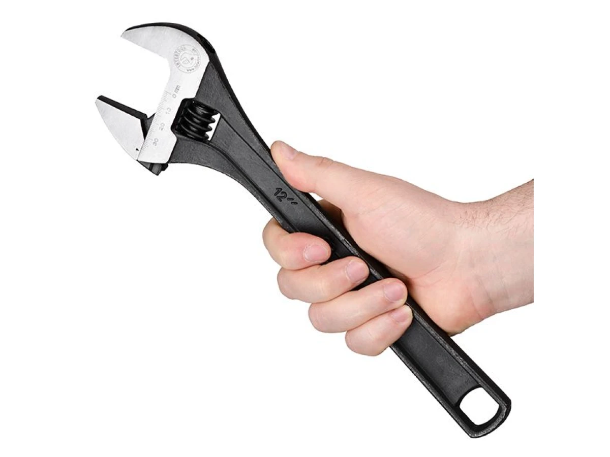 Ключ разводной, 300 мм, Cr-V, черный, фосфатированный INTERTOOL XT-0062 