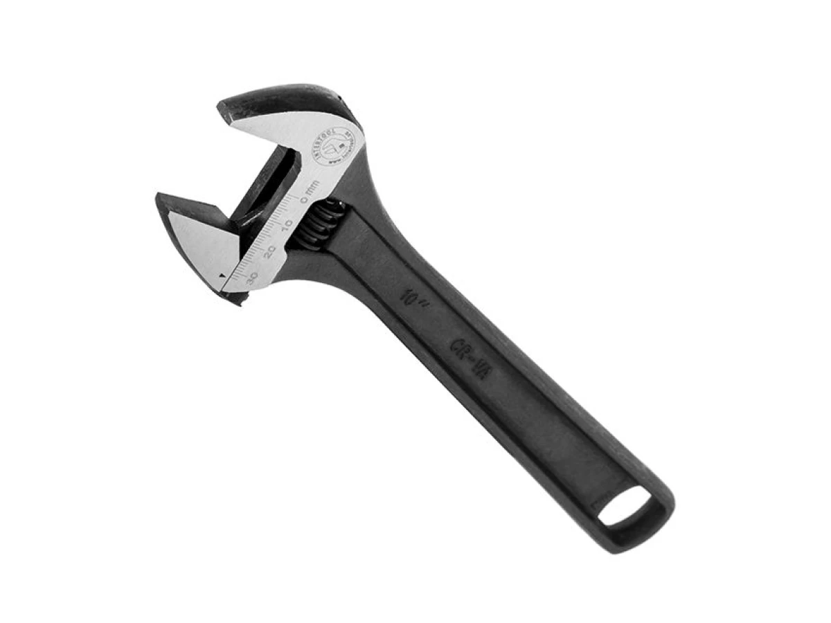 Ключ разводной, 250 мм, Cr-V, черный, фосфатированный INTERTOOL XT-0060 