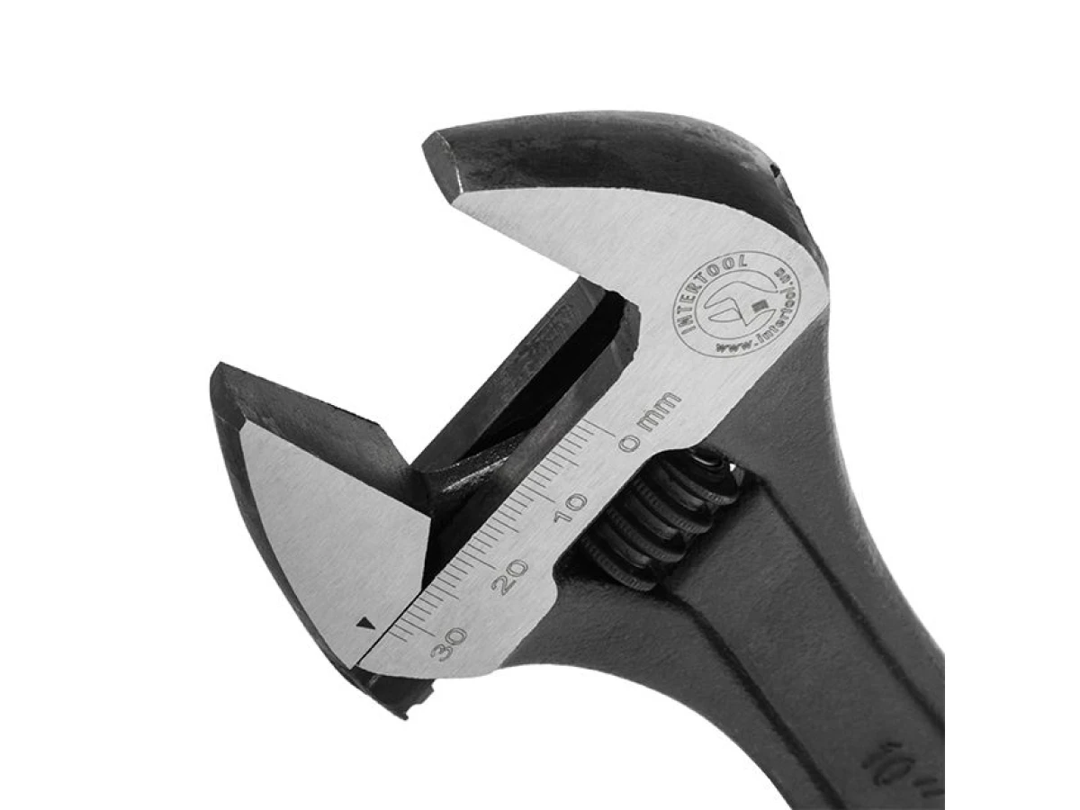 Ключ разводной, 250 мм, Cr-V, черный, фосфатированный INTERTOOL XT-0060 