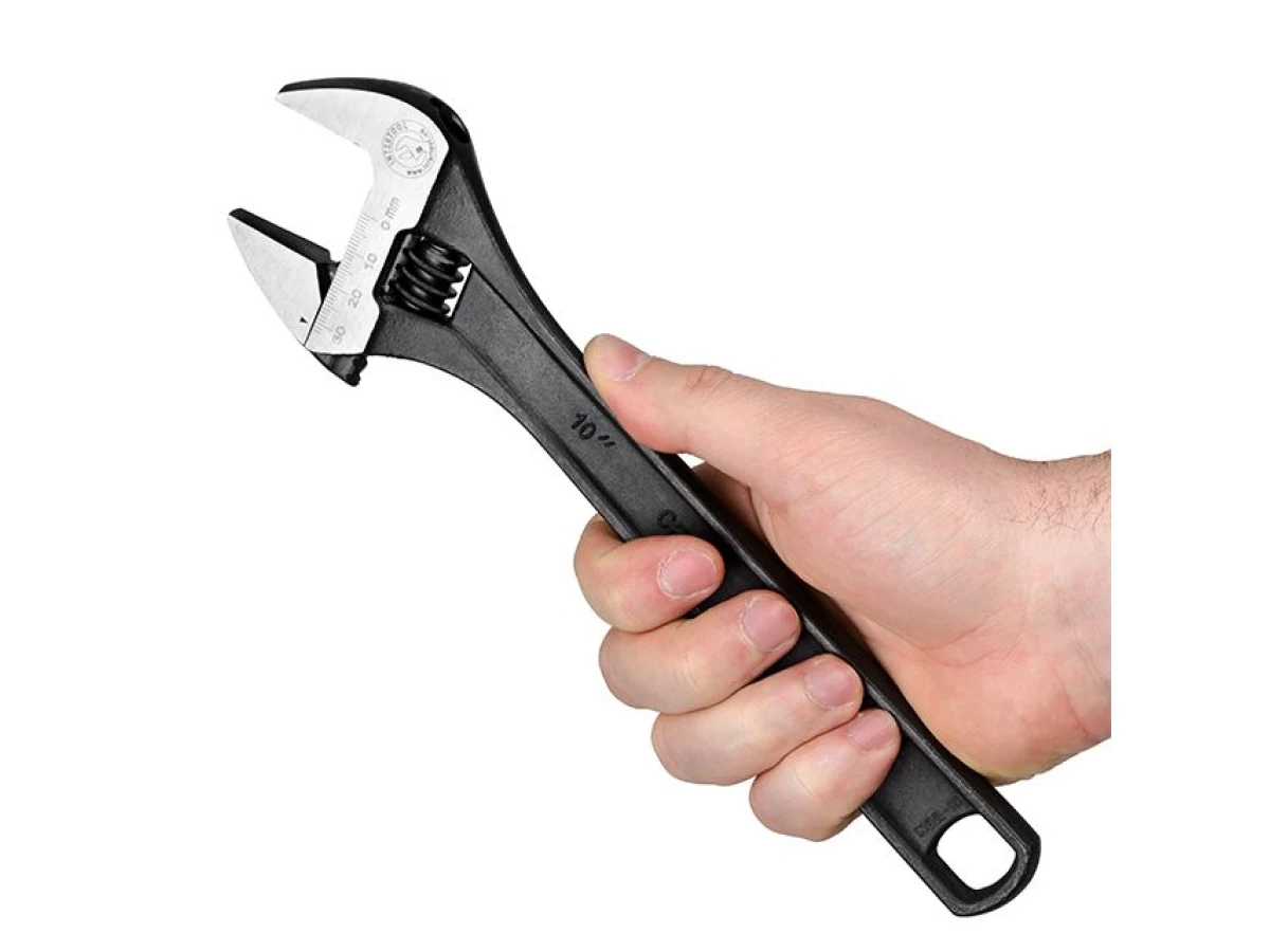 Ключ разводной, 250 мм, Cr-V, черный, фосфатированный INTERTOOL XT-0060 