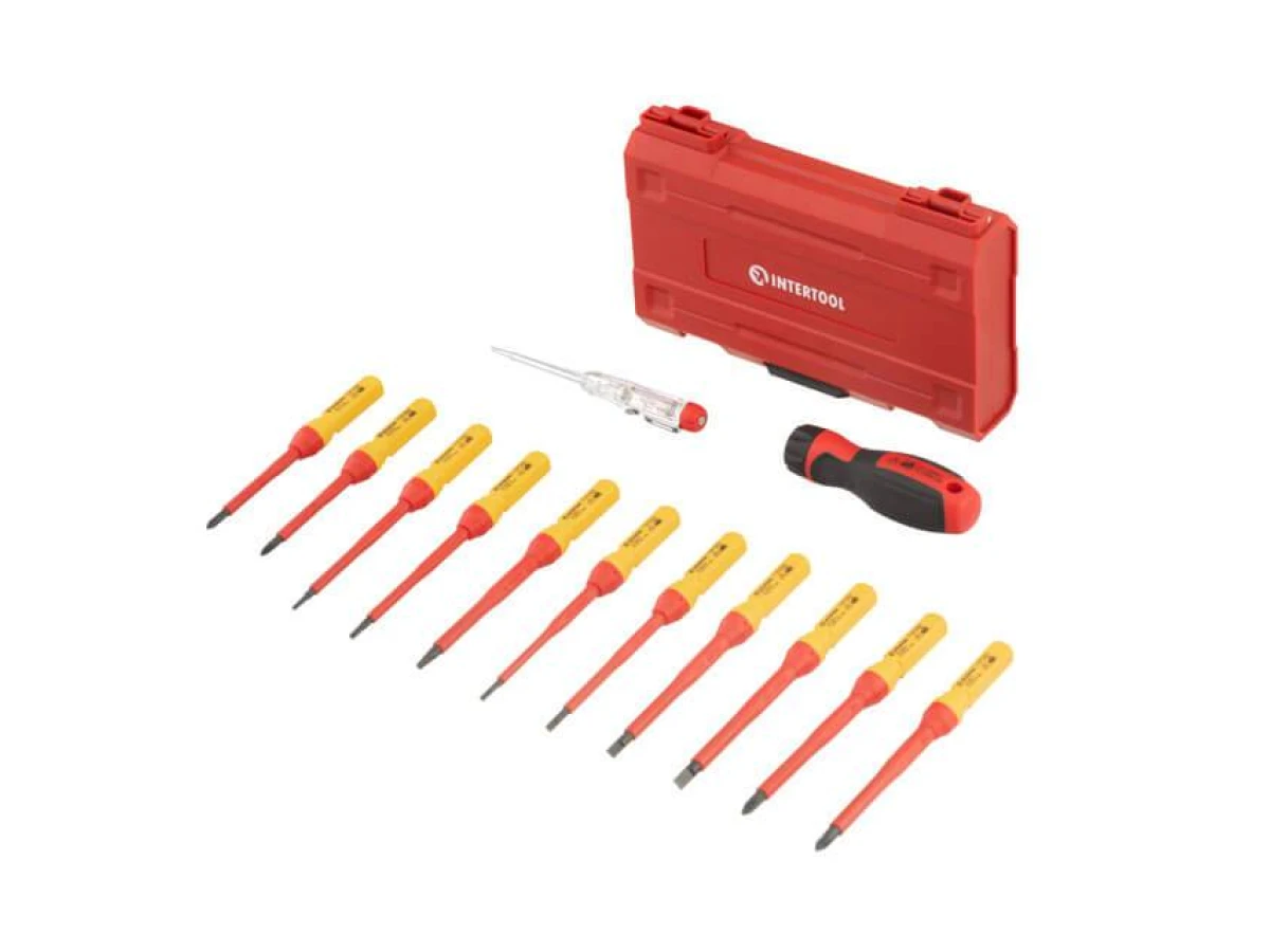 Набір ізольованих викруток з викруткою індикатором 14 од INTERTOOL VT-3614 