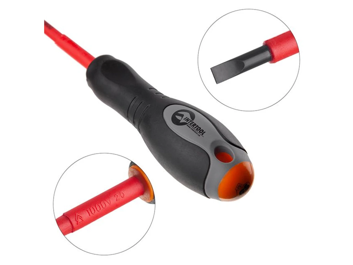 Викрутка шліцева ізольована 0.8*4 мм, 75 мм, 1000 В INTERTOOL VT-3204 