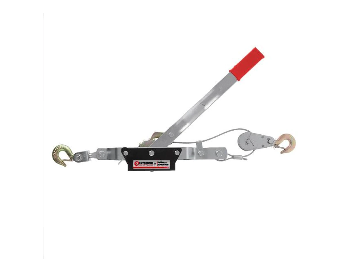 Лебедка рычажная тяговое усилие 4т, трос 2.50м*5.5мм, рабочая длина троса 1.20м INTERTOOL GT1444 