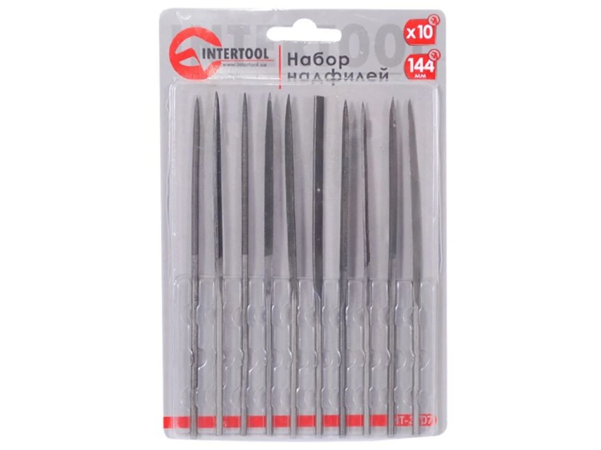 Набор надфилей 10 шт., 140 мм, без ручек INTERTOOL HT-3707 