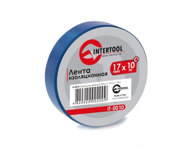 Стрічка ізоляційна, 17 мм * 10 м * 0.15 мм, синя INTERTOOL IT-0010 