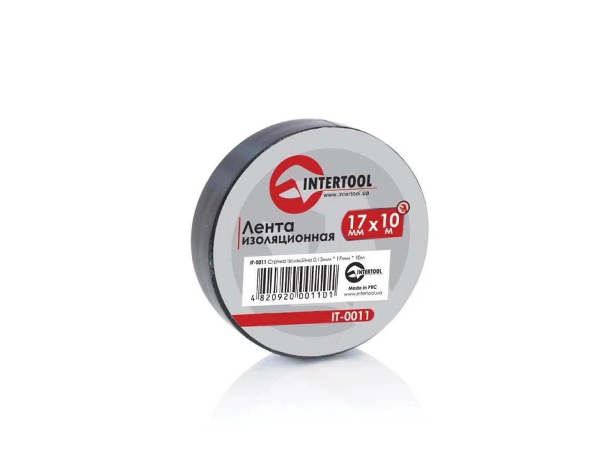 Стрічка ізоляційна, 17 мм * 10 м * 0,15 мм, чорна INTERTOOL IT-0011 