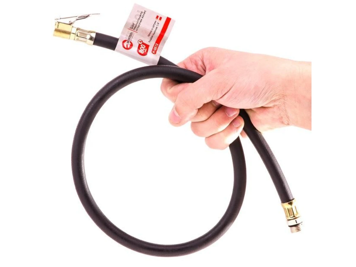 Шланг до пістолету для підкачування коліс з наконечником 80 см INTERTOOL PT-0512 