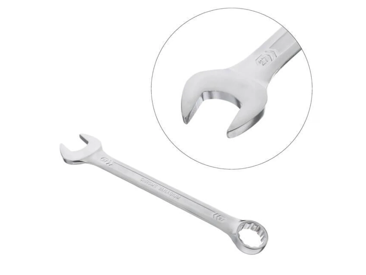 Ключ комбінований 27 мм, CrV, покриття Сатин-хром PROF DIN3113 INTERTOOL XT-1027 