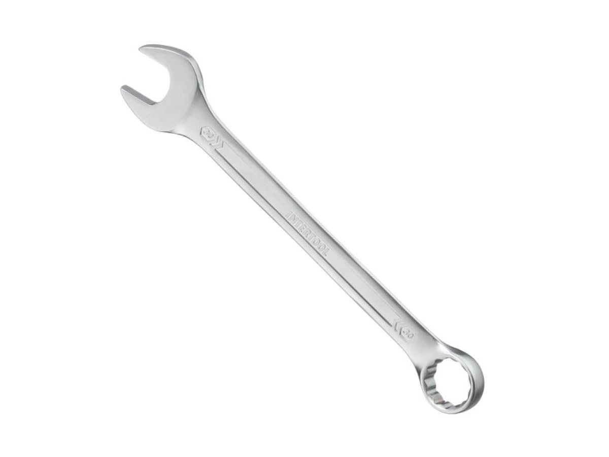 Ключ комбінований 30 мм, CrV, покриття Сатин-хром PROF DIN3113 INTERTOOL XT-1030 