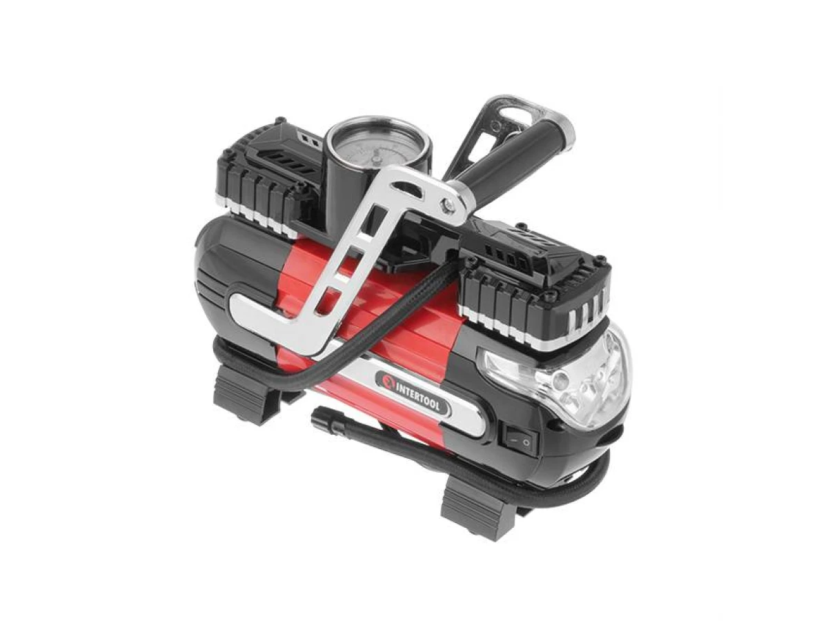 Компресор автомобільний 12 В. Два циліндра 30 мм INTERTOOL AC-0003 