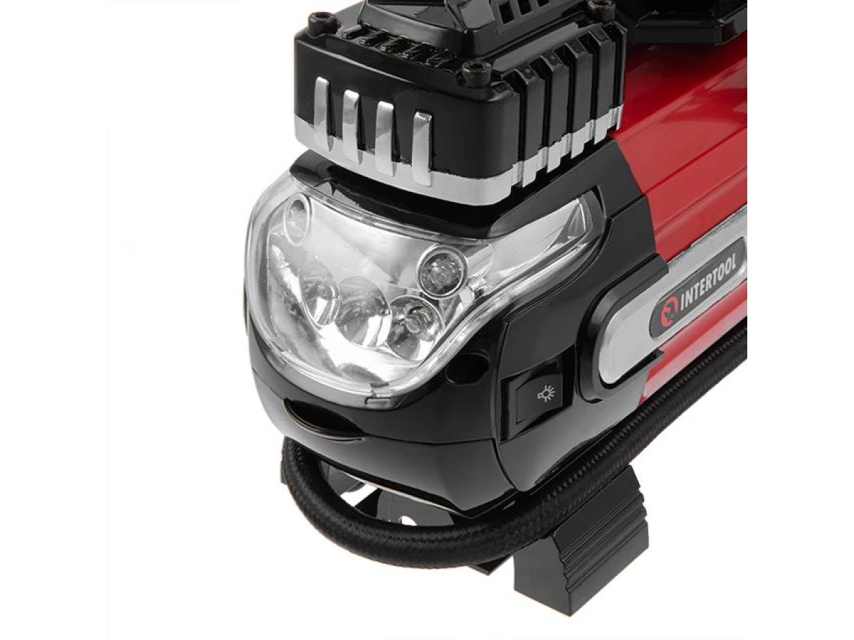 Компресор автомобільний 12 В. Два циліндра 30 мм INTERTOOL AC-0003 