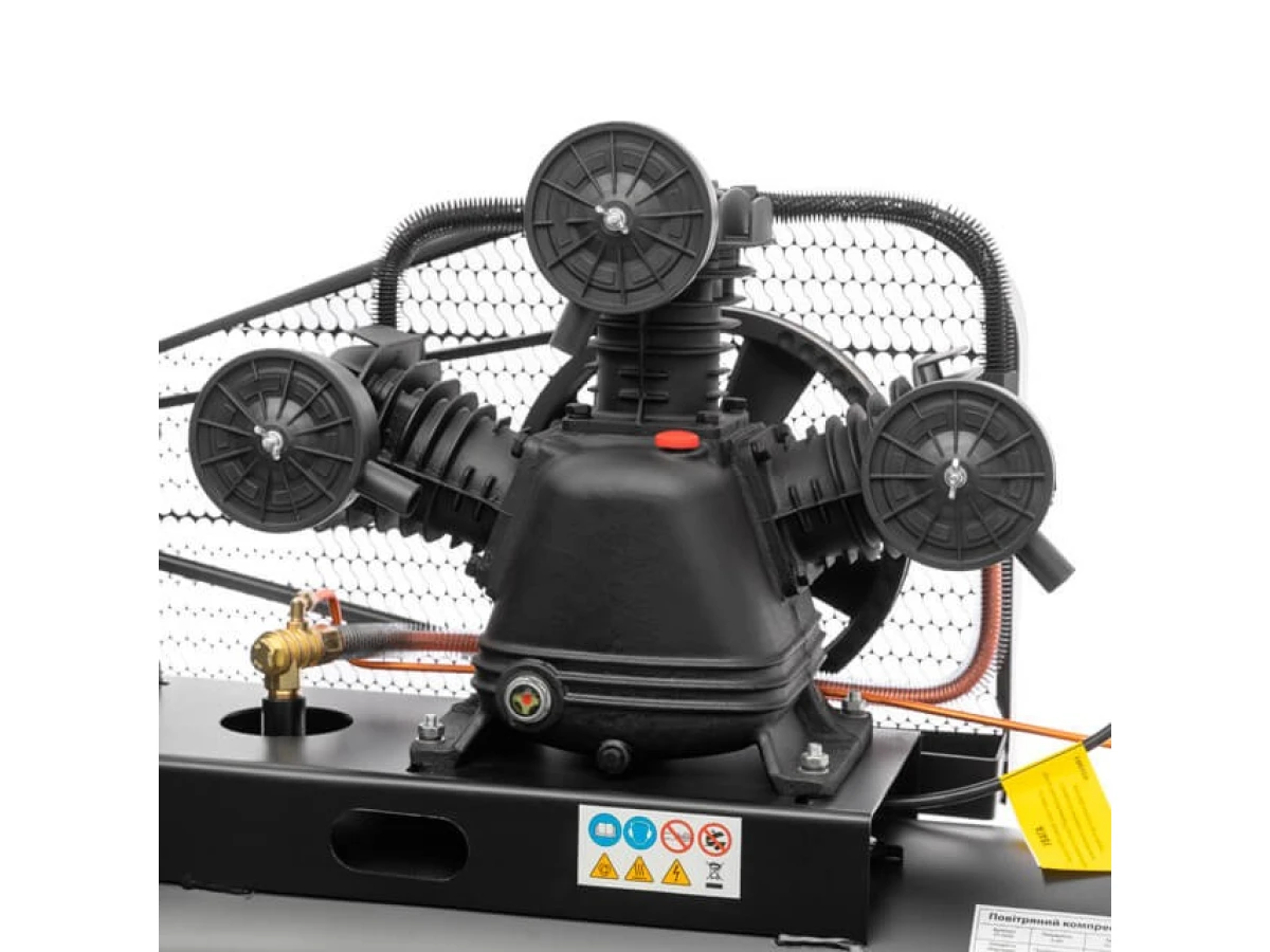 Компресор 100 л, 4 кВт, 380 В, 10 aтм, 600 л/хв., 3 циліндри STORM INTERTOOL PT-0036 