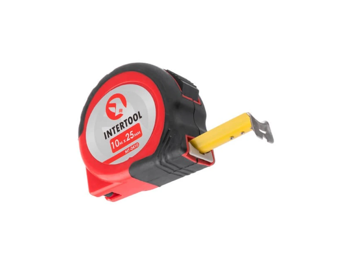 Рулетка з фіксатором 10м x 25 мм INTERTOOL MT-0410 