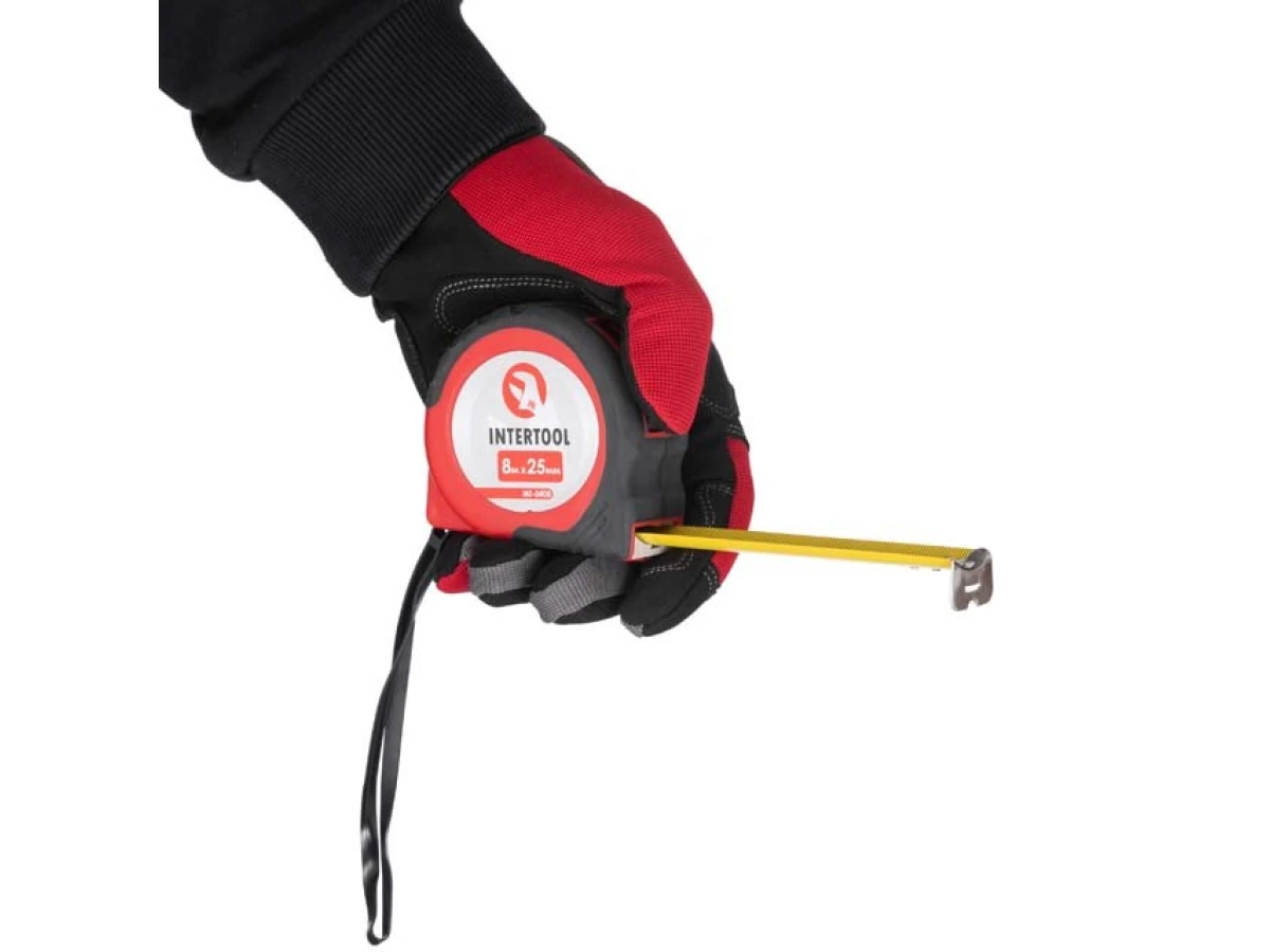 Рулетка з фіксатором 8м x 25мм INTERTOOL MT-0408 
