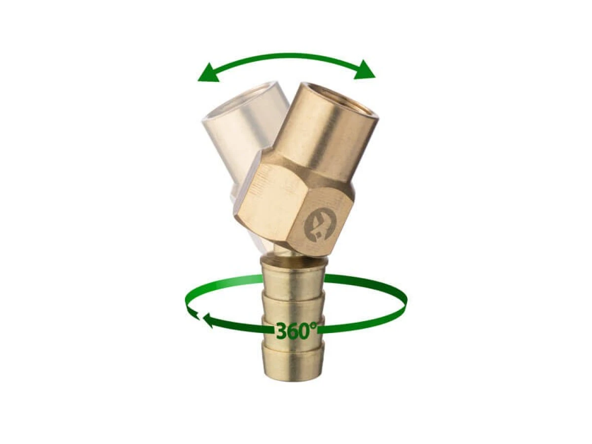 Шарнір поворотний внутрішня різьба 1/4" на шланг 12 мм, латунь STORM INTERTOOL PT-2203 