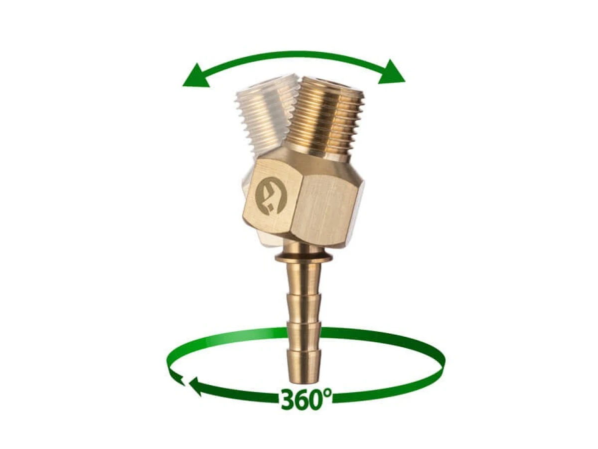 Шарнір поворотний зовнішня різьба 1/4" на шланг 6 мм, латунь STORM INTERTOOL PT-2204 