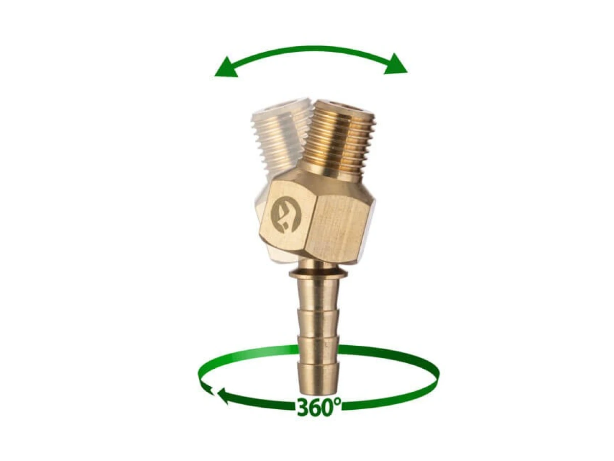 Шарнір поворотний зовнішня різьба 1/4" на шланг 8 мм, латунь STORM INTERTOOL PT-2205 
