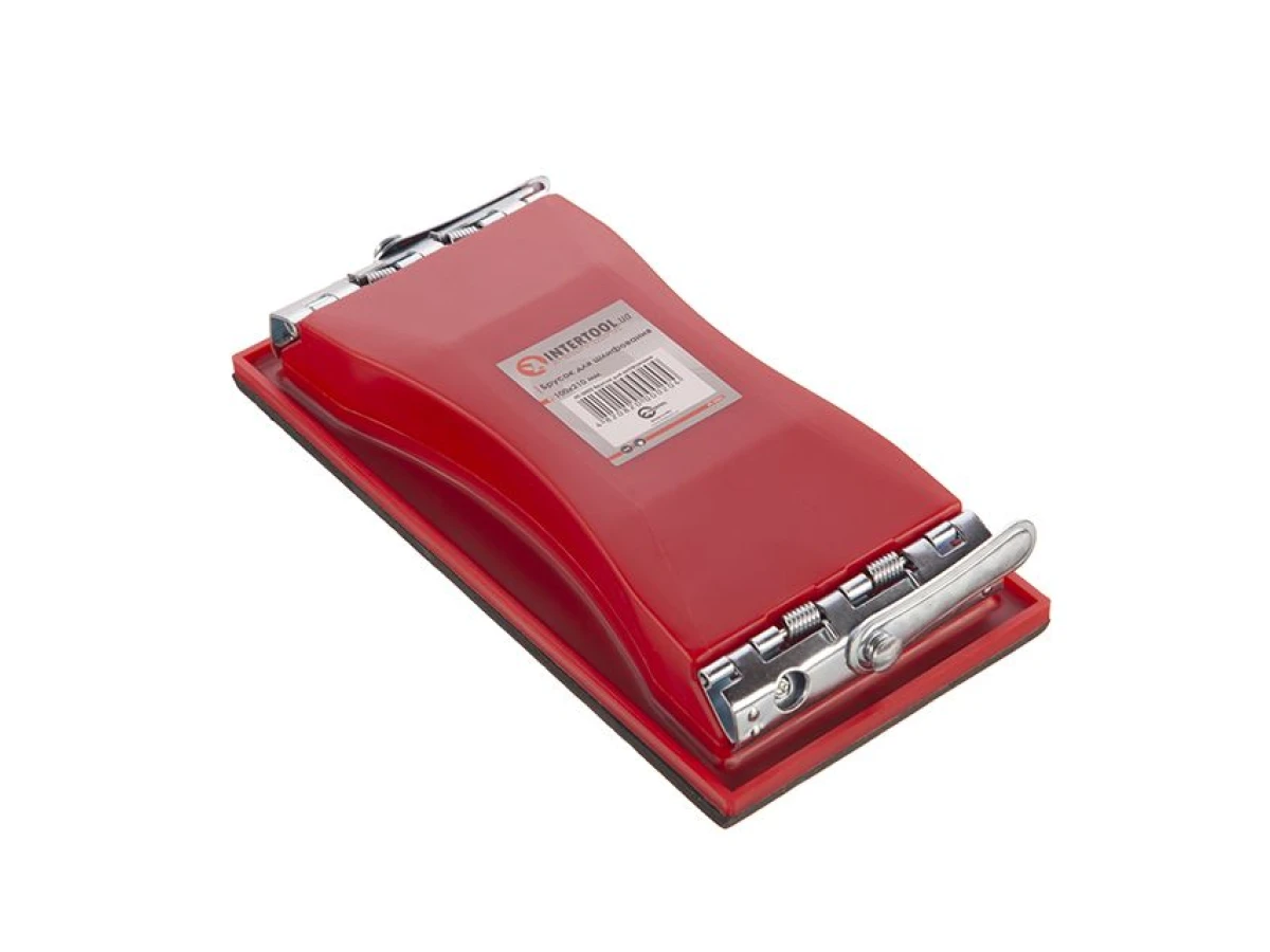 Брусок для шліфування 100x210 мм, металевий затискач для швидкої та надійної фіксації INTERTOOL HT-0002 