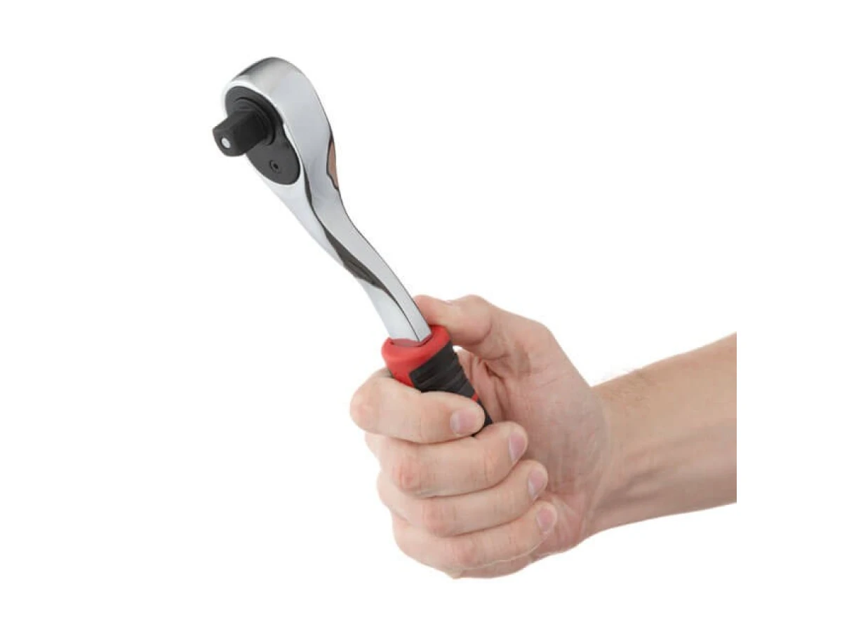 Набір головок 1/2" 10-24 мм, подовжувач, рукоятка з храповим механізмом 72 зубця, 12 од., Cr-V STORM INTERTOOL ET-8014 