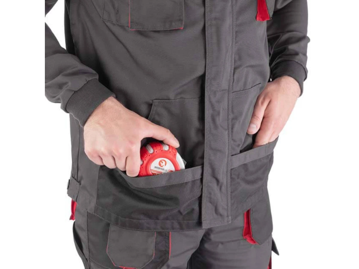 Куртка рабочая 80 % полиэстер, 20 % хлопок, плотность 260 г/м2, L INTERTOOL SP-3003 