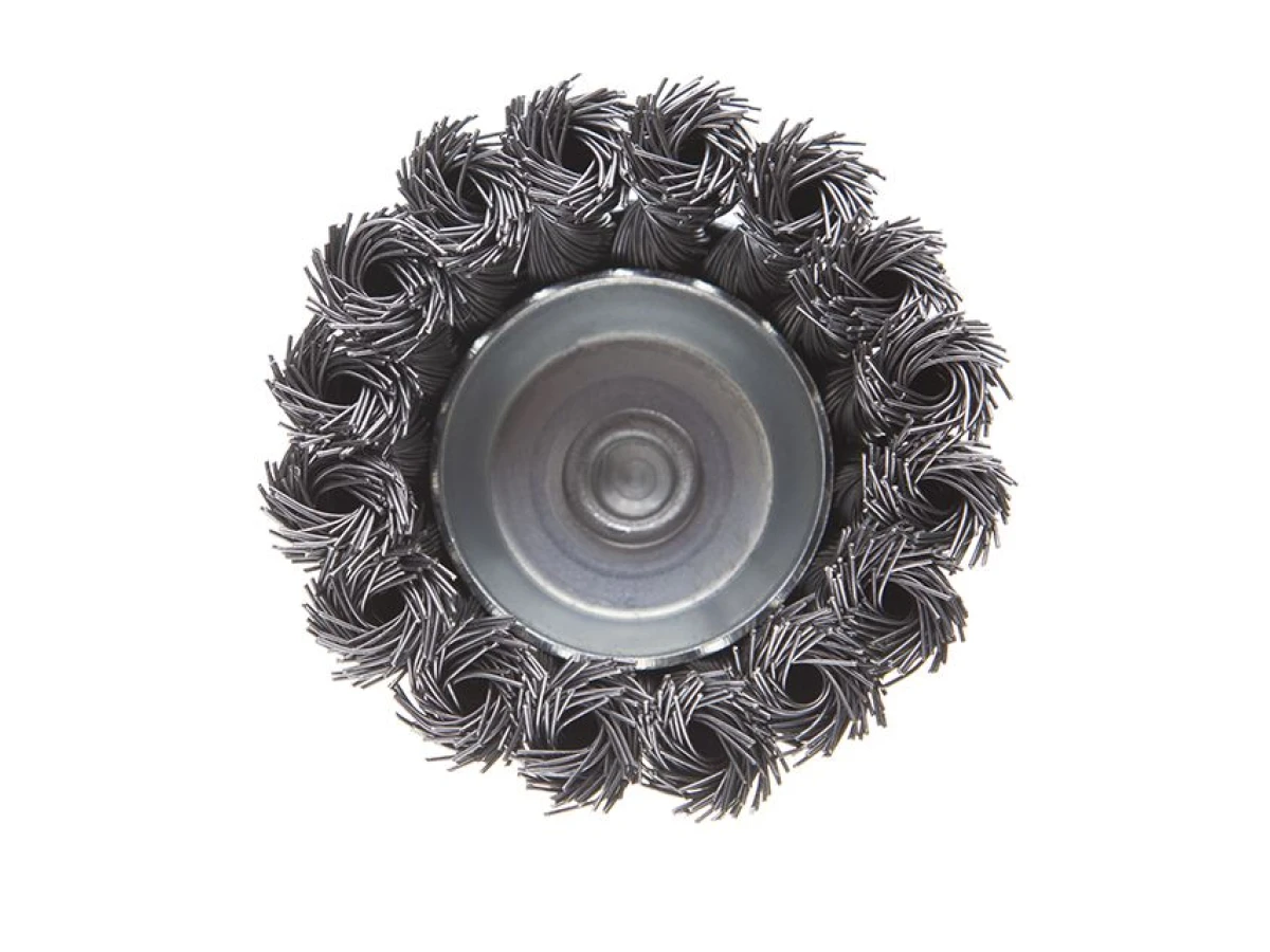 Щітка чашкова 75 мм для дриля, 1/4" (пучки крученого дроту) INTERTOOL BT-3075 