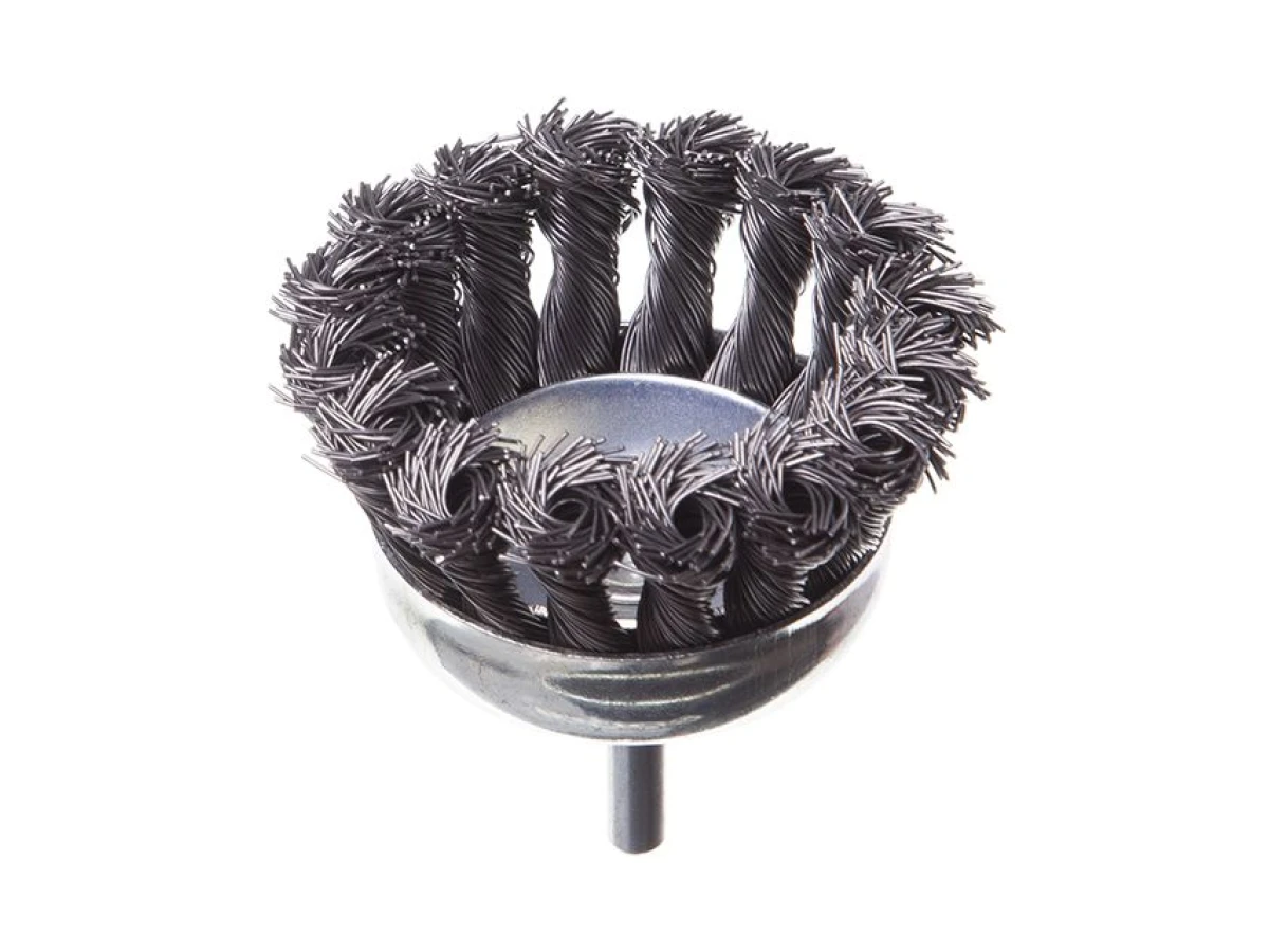 Щітка чашкова 75 мм для дриля, 1/4" (пучки крученого дроту) INTERTOOL BT-3075 