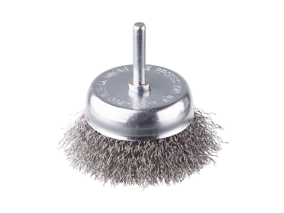 Щітка чашкова 75 мм для дриля, 1/4" (кручений дріт) INTERTOOL BT-9075 