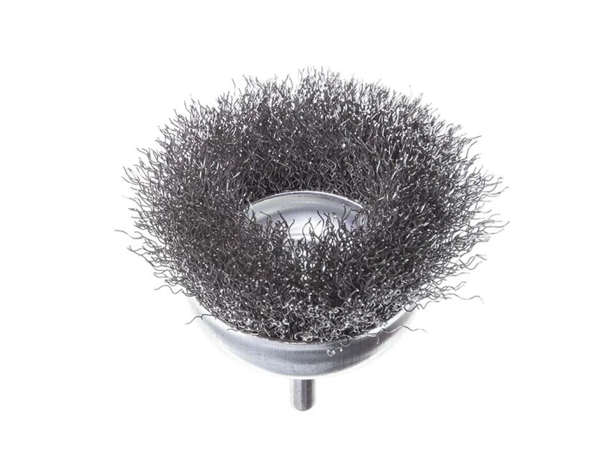 Щітка чашкова 75 мм для дриля, 1/4" (кручений дріт) INTERTOOL BT-9075 