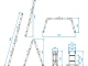 Лестница алюминиевая мультифункциональная трансформер 4*2 ступ. 2.38м INTERTOOL LT-0028 