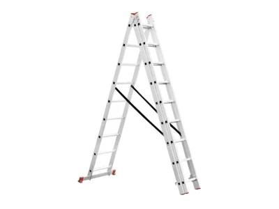 Лестница алюминиевая, 3-х секционная универсальная раскладная, 3*9 ступ., 5,93 м INTERTOOL LT-0309