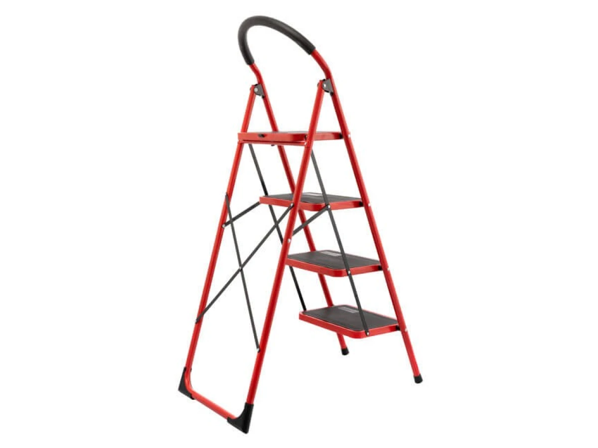 Стремянка 4 ступени 380*260мм высота 1374мм, до верхней ступени 972мм INTERTOOL LT-0038 