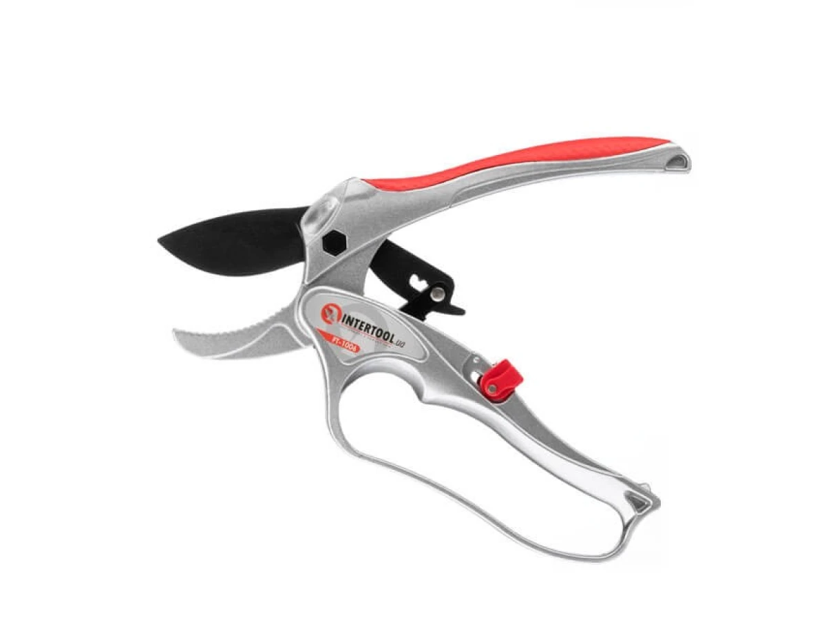 Секатор з храповим механізмом 180 мм INTERTOOL FT-1006 