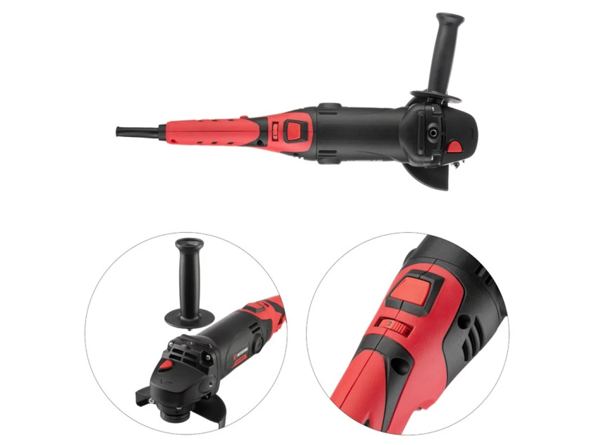 Шліфмашина кутова 1200 Вт, діаметр круга 125 мм, 5000-12000 об/хв, поворотна рукоятка INTERTOOL WT-0225 