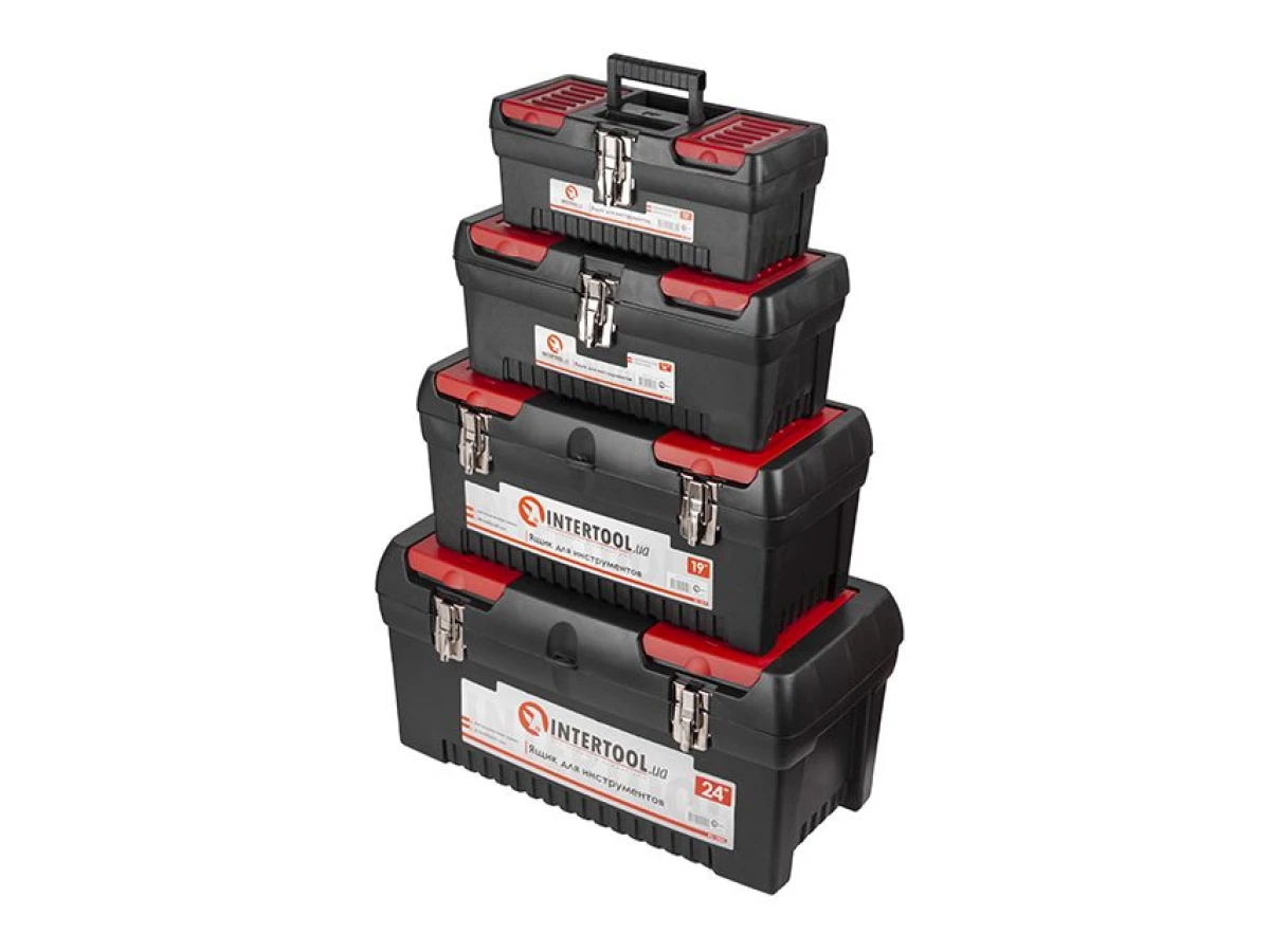 Комплект ящиків для інструментів з металевими замками, 4 од. INTERTOOL BX-0004 