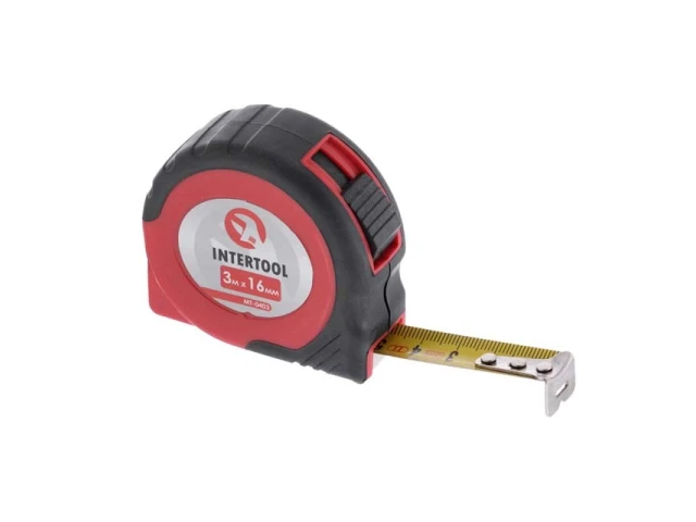 Рулетка з фіксатором 3м x 16мм INTERTOOL MT-0403 