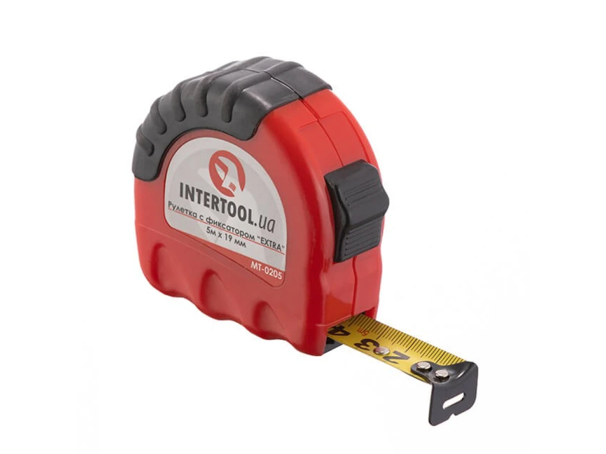 Рулетка з металевим полотном 5м x 19мм "EXTRA" INTERTOOL MT-0205 