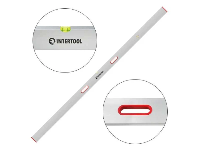Правило-рівень, 2500 мм, 2 капсули, вертикальний і горизонтальний з ручками INTERTOOL MT-2125 