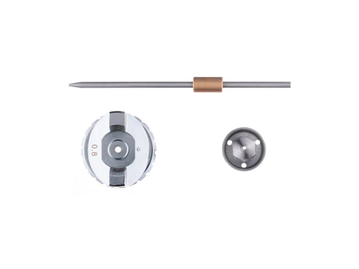 Комплект форсунки 0.8 мм для фарбопульта LVMP mini PT-0129 (дюза, повітряна головка, голка) INTERTOOL PT-2107 