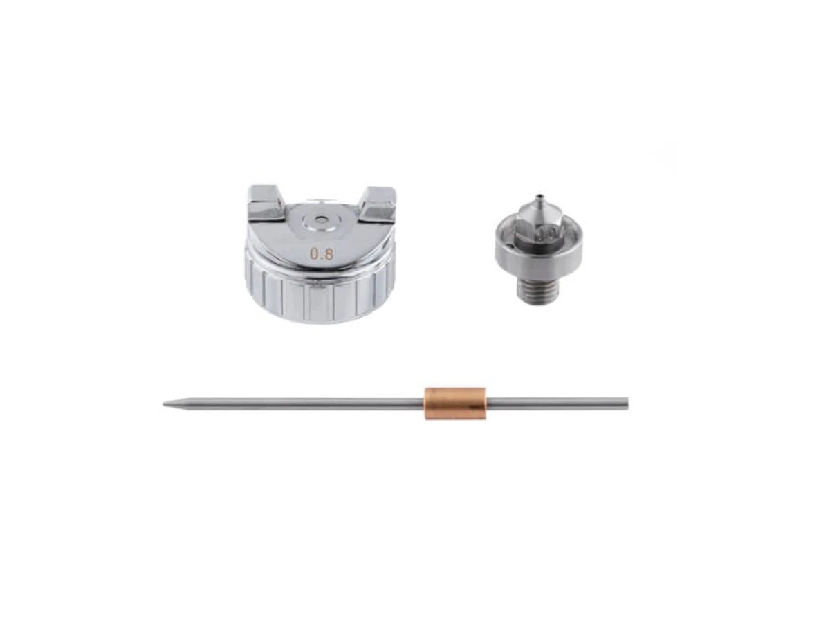 Комплект форсунки 0.8 мм для фарбопульта LVMP mini PT-0129 (дюза, повітряна головка, голка) INTERTOOL PT-2107 