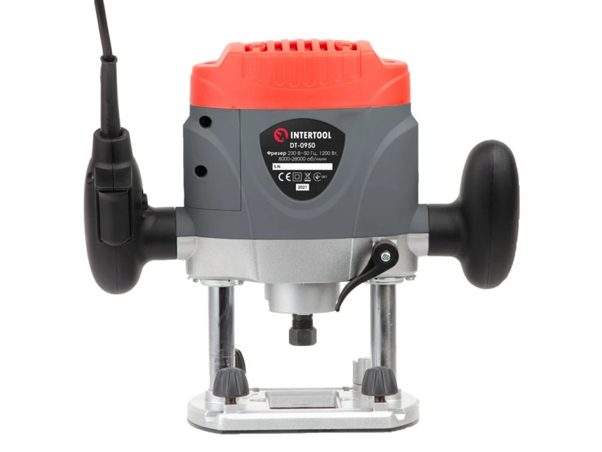 Фрезер, 1200 Вт, 8000-28000 об/хв., цанга 6/8 мм, макс глибина 52 мм INTERTOOL DT-0950 